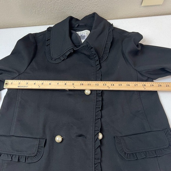 Kate Spade Broome Street Women's Button Front‎ Jacket Long Sleeve Black Pea 6 - Picture 8 of 10